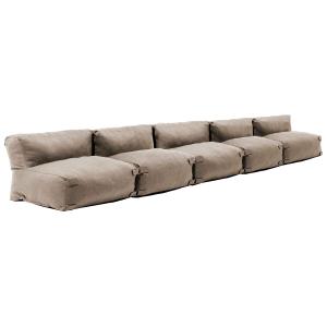 Mueble de jardín modular 5 plazas beige