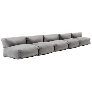 Mueble de jardín modular 5 plazas gris