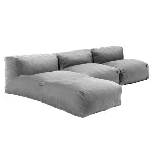 Mueble de jardín modular de 3 plazas con chaise longue gris…