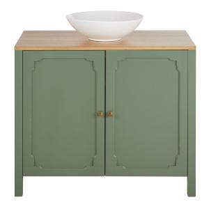 Mueble de lavabo con 2puertas en verde y beige