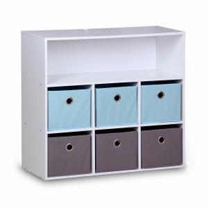 Mueble infantil con 6 cestas, azul