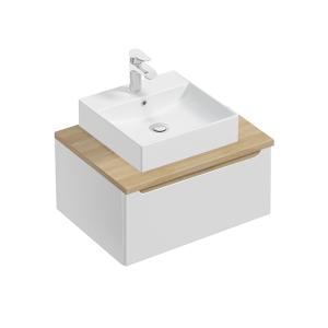 Mueble lavabo 1 cajón estratificado blanco