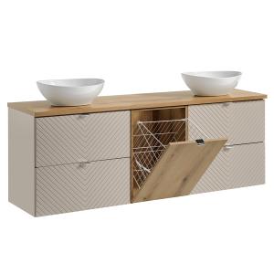 Mueble lavabo 1 cesto de ropa estratificado 160cm