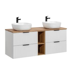 Mueble lavabo 2 nichos estratificado blanco