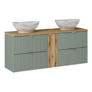 Mueble lavabo 4 cajones estratificado verde marrón