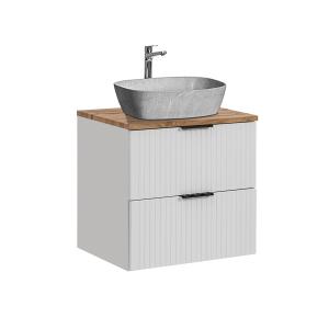 Mueble lavabo efecto piedra de 60 cm estratificado blanco