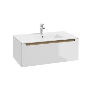 Mueble lavabo encastrado 1 cajón estratificado blanco