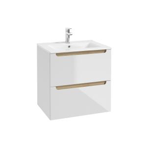 Mueble lavabo encastrado 2 cajones estratificado blanco