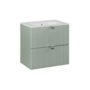 Mueble lavabo encastrado 2 cajones estratificado verde