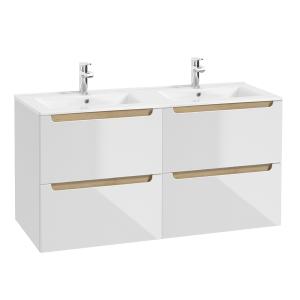 Mueble lavabo encastrado 4 cajones estratificado blanco