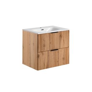 Mueble lavabo encastrado estratificado beige