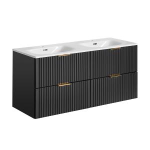 Mueble lavabo encastrado estratificado negro mate