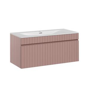 Mueble lavabo encastrado estratificado rosado