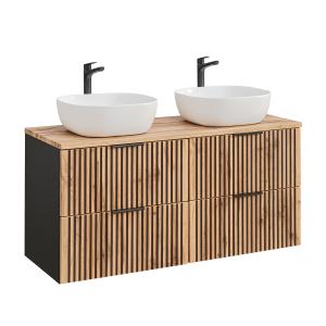 Mueble lavabo estratificado beige negro