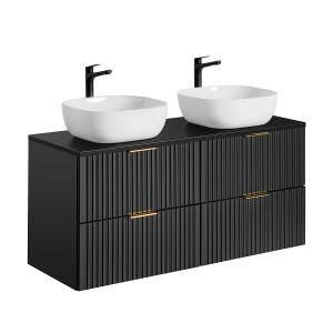 Mueble lavabo estratificado negro mate