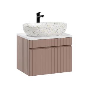 Mueble lavabo estratificado rosado