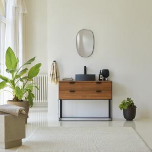 Mueble para lavabo de acacia maciza de 100 cm