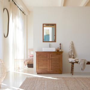 Mueble para lavabo de acacia maciza de 95 cm