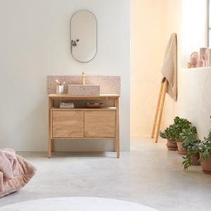 Mueble para lavabo de roble macizo de 90 cm