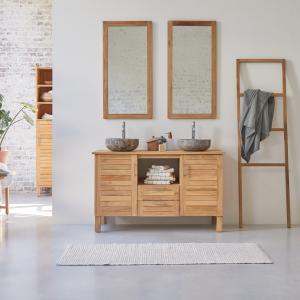 Mueble para lavabo de teca maciza de 125 cm
