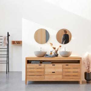 Mueble para lavabo de teca maciza de 165 cm