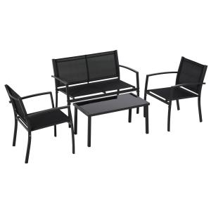 Muebles de jardín 105x60x77 cm negro