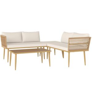 Muebles de jardín 116x65x70 cm madera natural