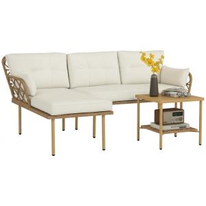 Muebles de jardín 130x70x80 cm crema