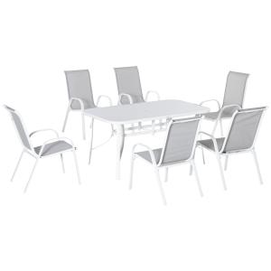 Muebles de jardín 150x90x71 cm gris claro