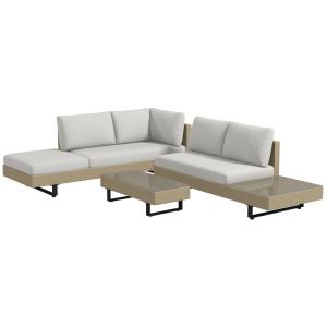 Muebles de jardín 196x69x69 cm beige