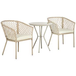 Muebles de jardín 63x65x81 cm caqui
