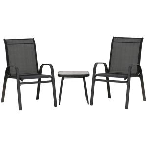 Muebles de jardín negro 68 x 57,5 x 93 cm