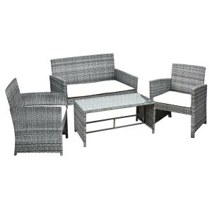 Muebles de ratán 108.5x61.5x76.5 cm gris