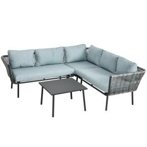 Muebles de ratán 120x71x65 cm gris