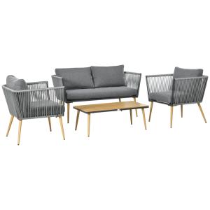Muebles de ratán 130x65x68 cm gris