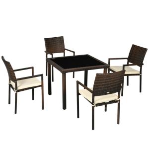 Muebles de ratán 90x90x74 cm marrón