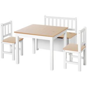 Muebles infantiles 60x50x48 cm blanco y madera natural