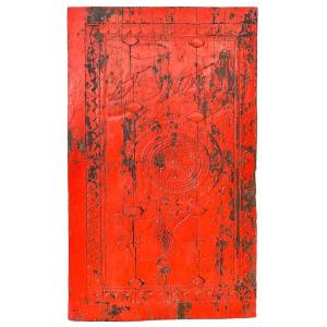 Mural de madera acabado artesanal 77x5x146 rojo