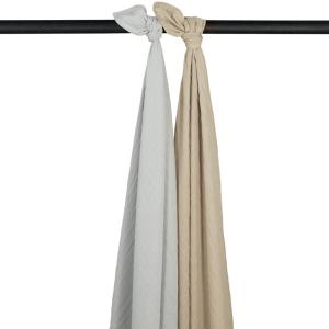 Muselina lavada gde pack de 2 light grey/sand