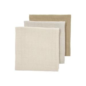 Muselina lavada med pack de 3 s.sand/greige/taupe