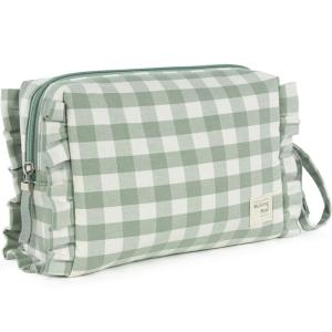 Neceser cuadro vichy de poliéster verde