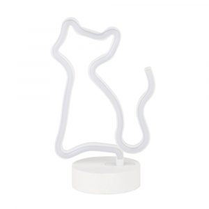 Neón gato de sobremesa blanco