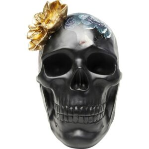 Objeto deco flower skull 22cm
