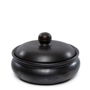 Olla de curry de terracota negra