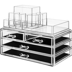 Organizador de maquillaje de 13,6 x 23,6 x 18,6 de color tr…