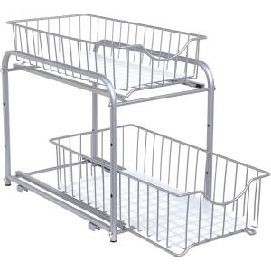 Organizadores de cocina de 2 niveles extraíbles de color gr…