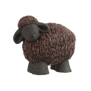Oveja de resina marrón - negro 56x31x46 cm