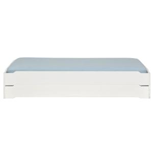 Pack 2 camas apilables con colchones madera maciza  blanco…