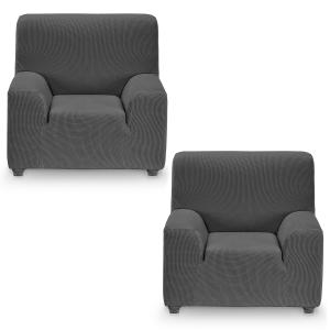 Pack 2 Fundas de sillón 1 plaza (70-110) cm gris
