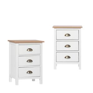 Pack 2 mesitas de noche efecto madera blanco-natural 40 x 6…
